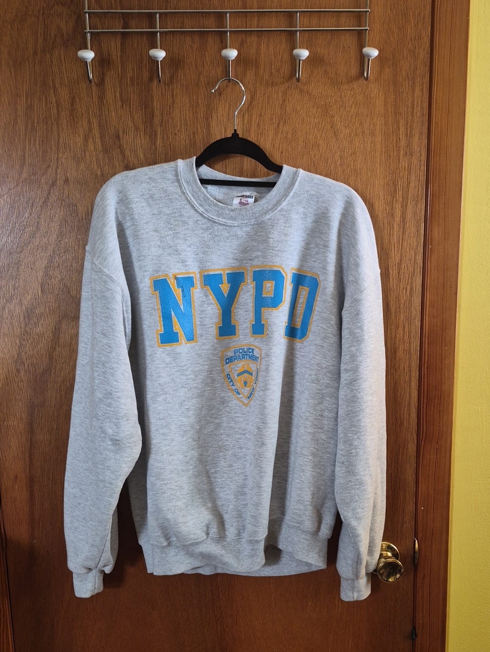 NYPD Graphic Crewneck Sweatshirt - Gray with Blue & Gold Logo